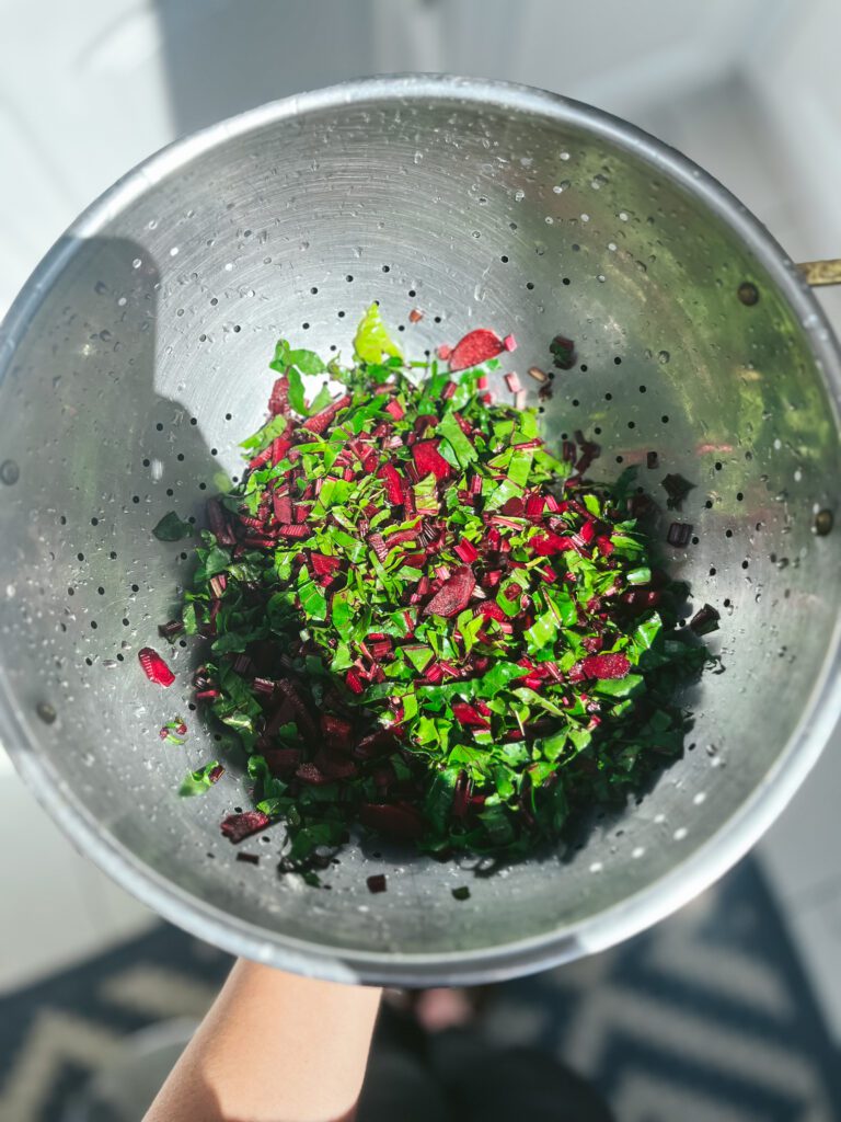 Shredded young beetroot