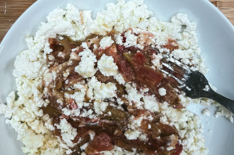 Rhubarb and twarog pierogi filling