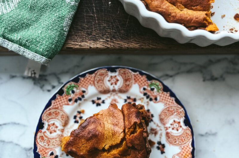 A light, fluffy pumpkin pie with a spelt crust