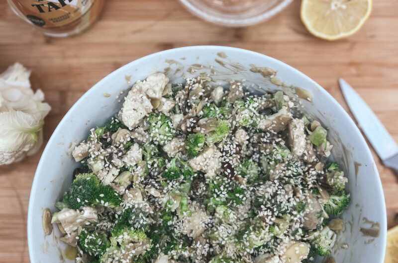 Broccoli and tahini salad for a late season bbq and perimenopause