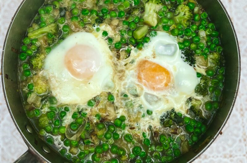 Pea, broccoli and leek stew for healthy guts